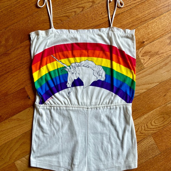 RARE 70s/80s Eclipse Unicorn Rainbow Romper - Picture 2 of 9